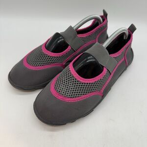 Athletech Swim Wade Water Shoes Womens 6 Gray & Pink Pool Beachcore Coastalcore